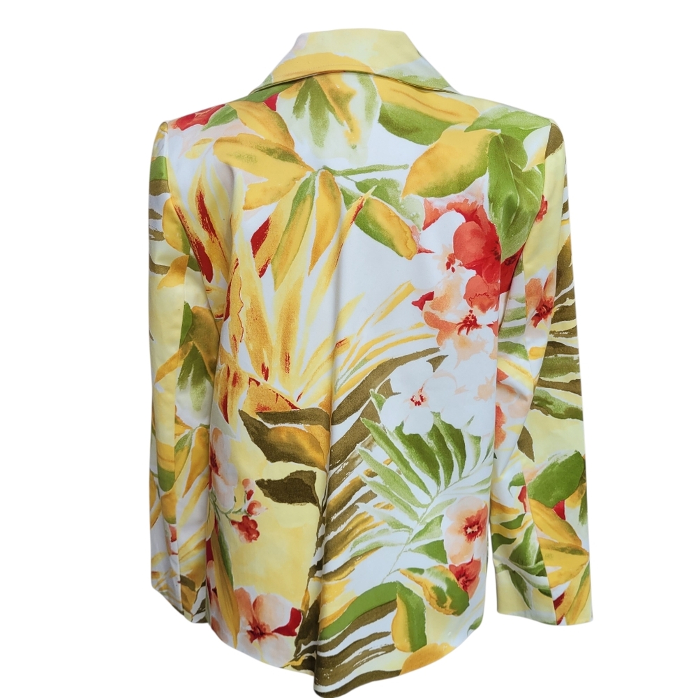 *NWT* Linda Allard Ellen Tracy Lightweight Tropical Floral Blazer Jacket Size 8 - Picture 3 of 10